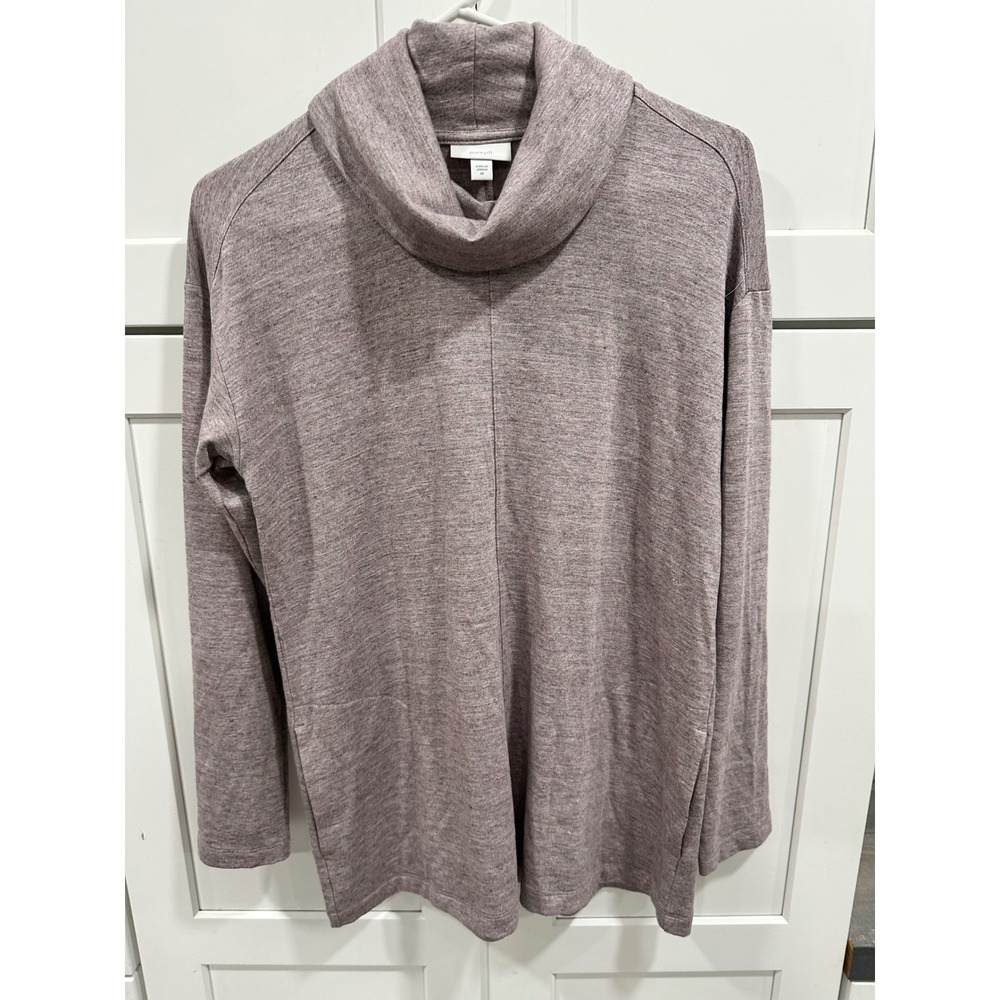 Pure Jill XS Cowl Neck Long Sleeve Tunic Top Heathered Purple Casual Knit